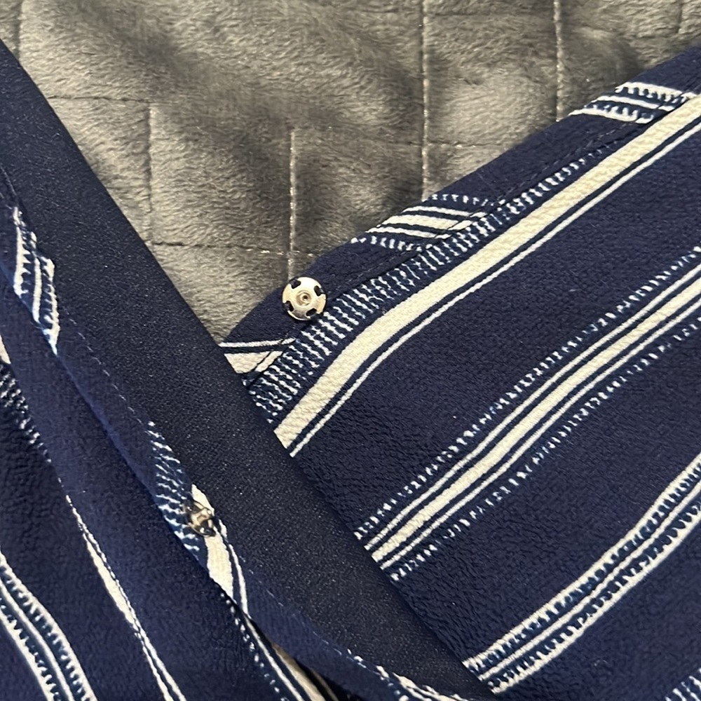 Bobeau Navy &‎ White Stripped Tank Style Jumpsuit - Picture 12 of 15